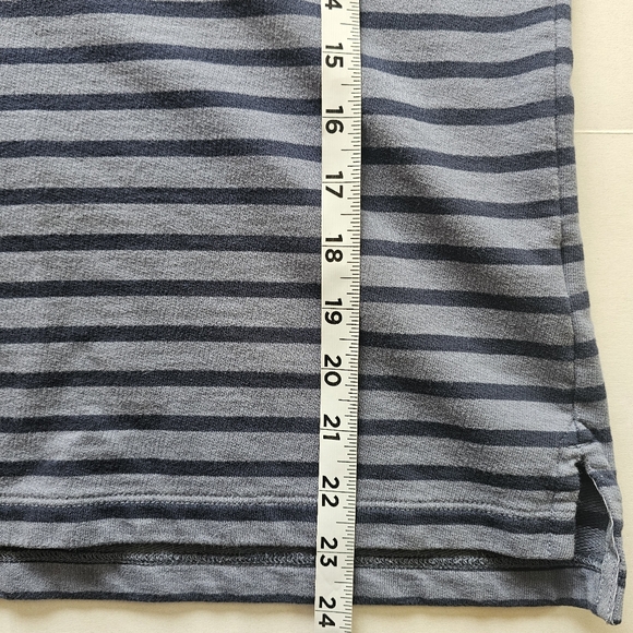 LL Bean Cotton Rugby Henley XS Grey Rainbow Stripe Granola Girl Outdoorsy Nature - Picture 13 of 13